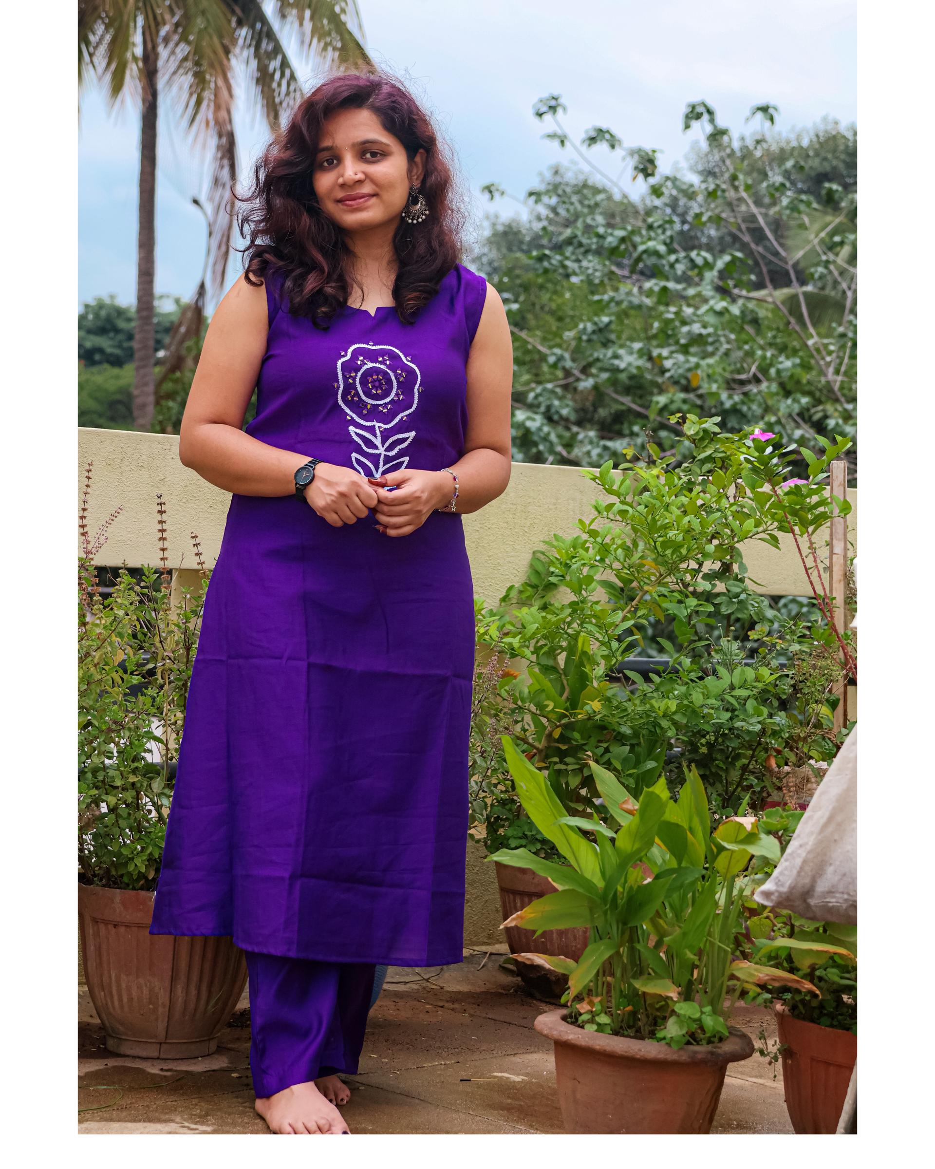 Purple Rose Embroidered Co-ord Set — photo 3 of 4