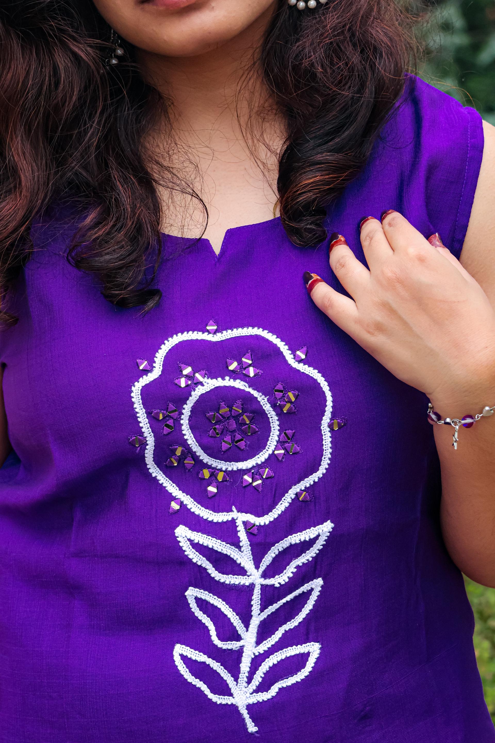 Purple Rose Embroidered Co-ord Set — photo 2 of 4